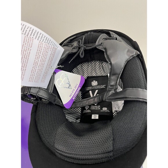 Charles Owen V8 Riding Helmet - 7 3/8- BLACK & SILVER - Brand NEW in Box - Picture 11 of 12
